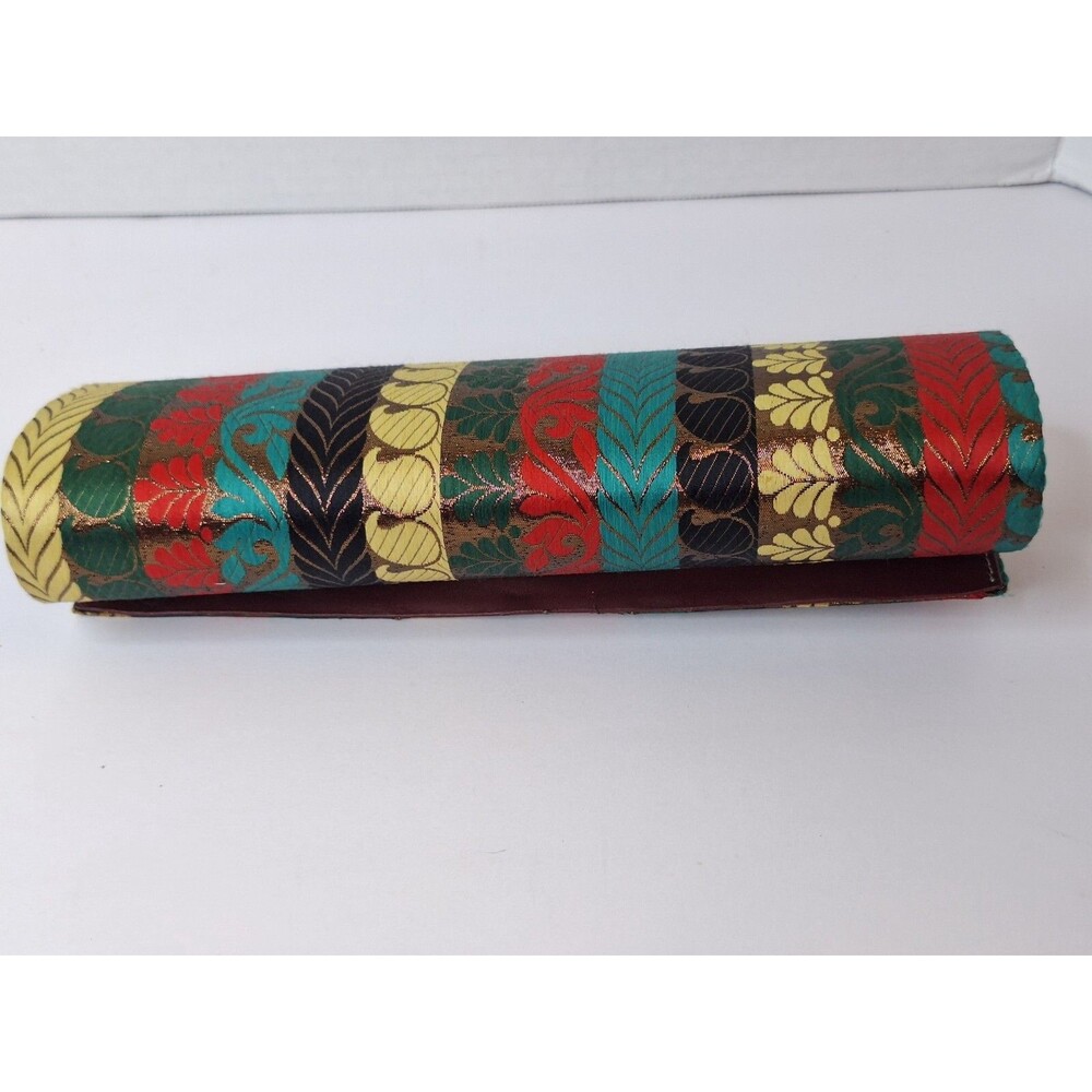 Vintage Rectangle Fun Party Paisley Metallic Small Clutch Handbag Old Money 90's - Picture 6 of 12